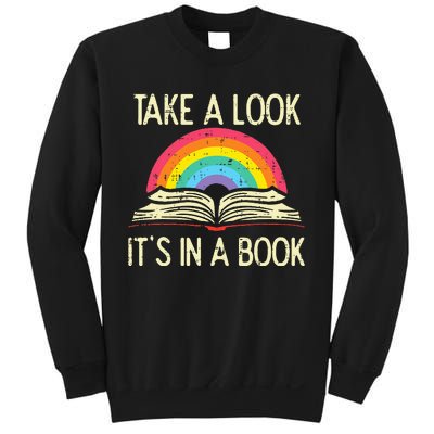 Take A Look Its In A Book Vintage Reading Bookworm Librarian Sweatshirt