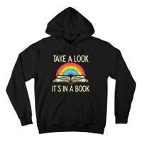 Take A Look Its In A Book Vintage Reading Bookworm Librarian Tall Hoodie