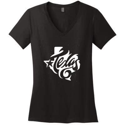 Texas Artistic Logo Women's V-Neck T-Shirt