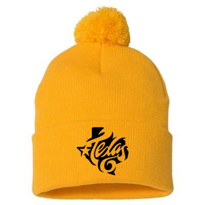 Texas Artistic Logo Pom Pom 12in Knit Beanie