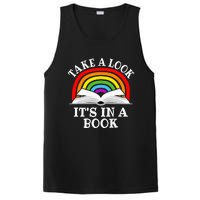 Take A Look Its In A Book Funny Rainbow Reading Book Lover PosiCharge Competitor Tank