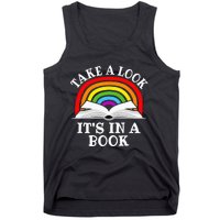 Take A Look Its In A Book Funny Rainbow Reading Book Lover Tank Top