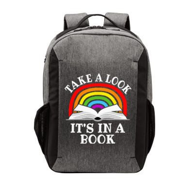 Take A Look Its In A Book Funny Rainbow Reading Book Lover Vector Backpack