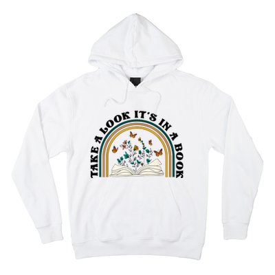 Take A Look Its In A Book Vintage Reading Bookworm Librarian Hoodie