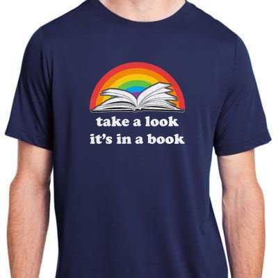 Take A Look Its In A Book Retro Inspired Reading Rainbow Adult ChromaSoft Performance T-Shirt