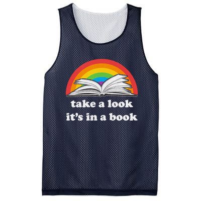 Take A Look Its In A Book Retro Inspired Reading Rainbow Mesh Reversible Basketball Jersey Tank