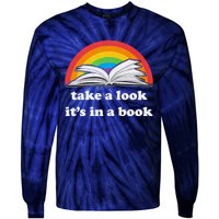 Take A Look Its In A Book Retro Inspired Reading Rainbow Tie-Dye Long Sleeve Shirt