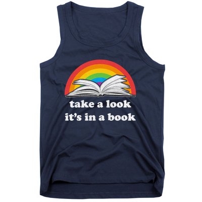 Take A Look Its In A Book Retro Inspired Reading Rainbow Tank Top