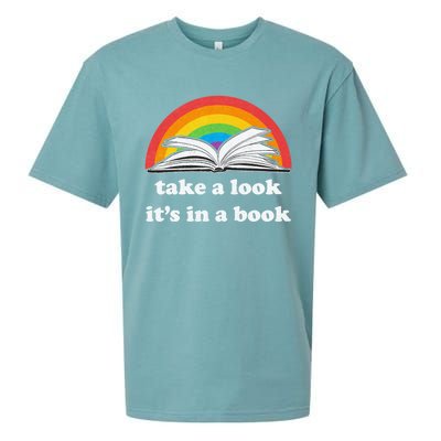 Take A Look Its In A Book Retro Inspired Reading Rainbow Sueded Cloud Jersey T-Shirt