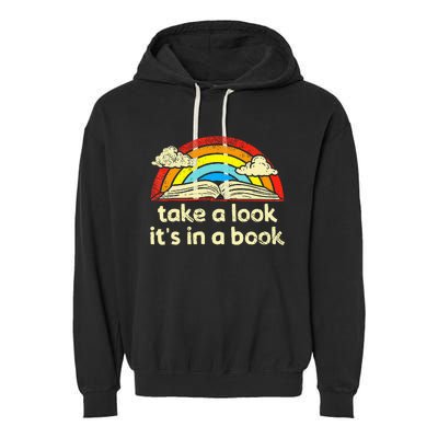 Take A Look ItS In A Book Reading Garment-Dyed Fleece Hoodie