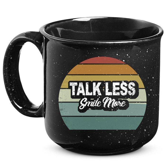 Talk Less Smile More 15oz Campfire Ceramic Mug