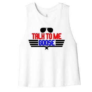 Talk To Me Goose Women's Racerback Cropped Tank