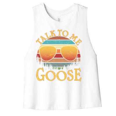 Talk To Me Goose Vintage Sunset Women's Racerback Cropped Tank