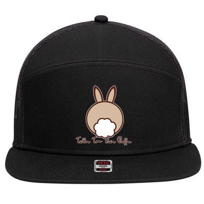 Talk To The Puff Funny Easter Bunny 7 Panel Mesh Trucker Snapback Hat