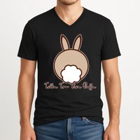 Talk To The Puff Funny Easter Bunny V-Neck T-Shirt