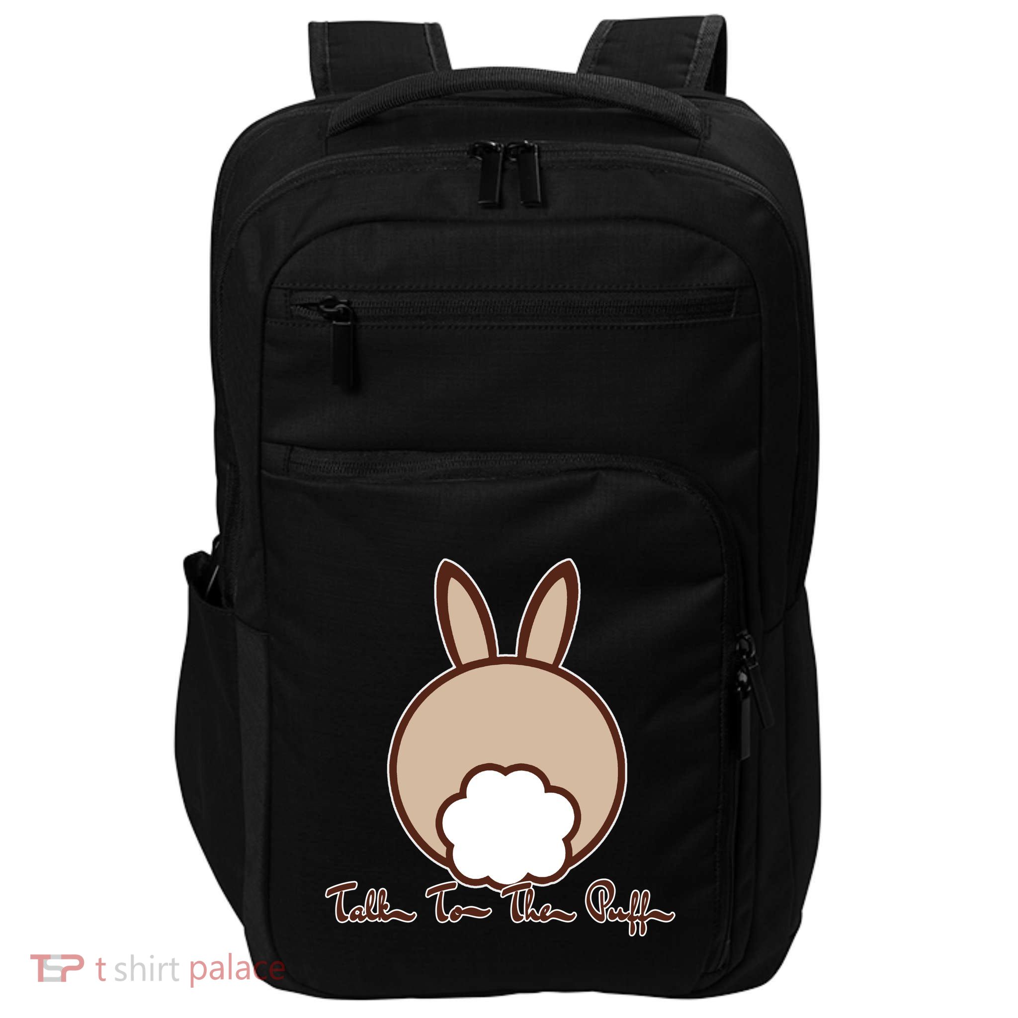Talk To The Puff Funny Easter Bunny Impact Tech Backpack