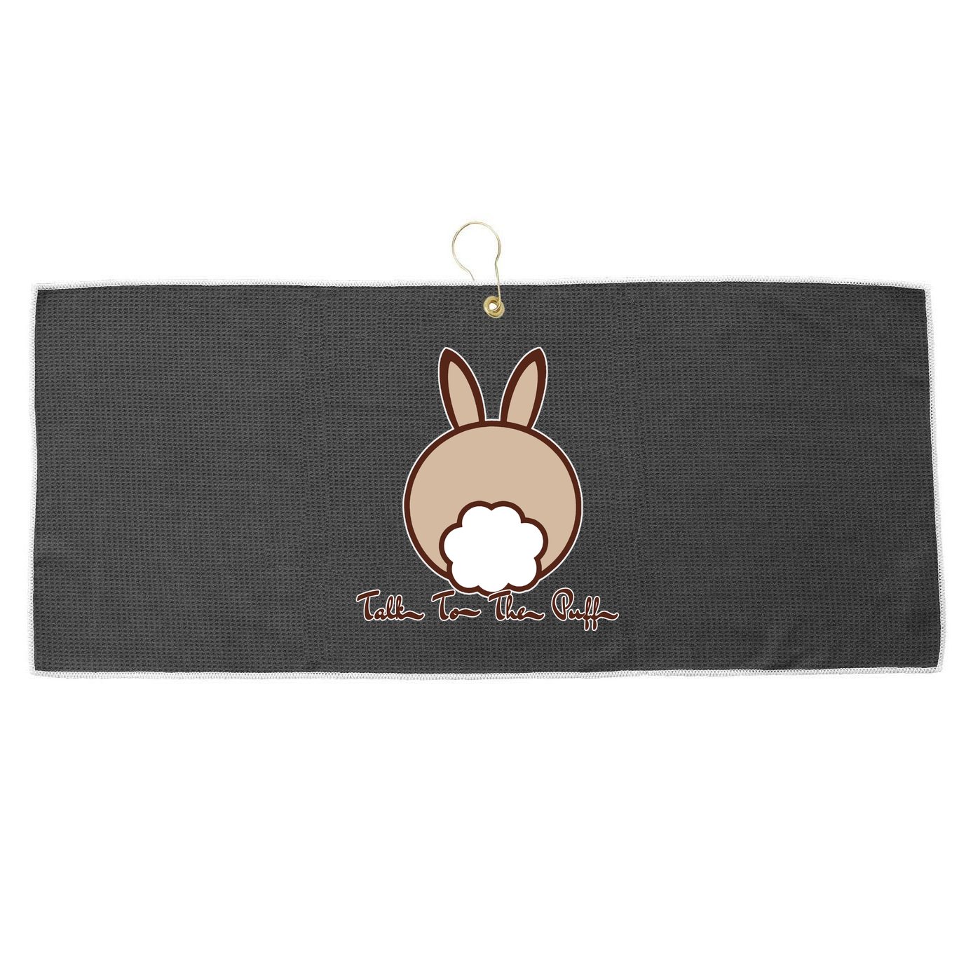 Talk To The Puff Funny Easter Bunny Large Microfiber Waffle Golf Towel