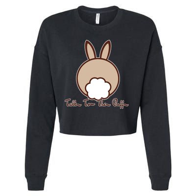 Talk To The Puff Funny Easter Bunny Cropped Pullover Crew
