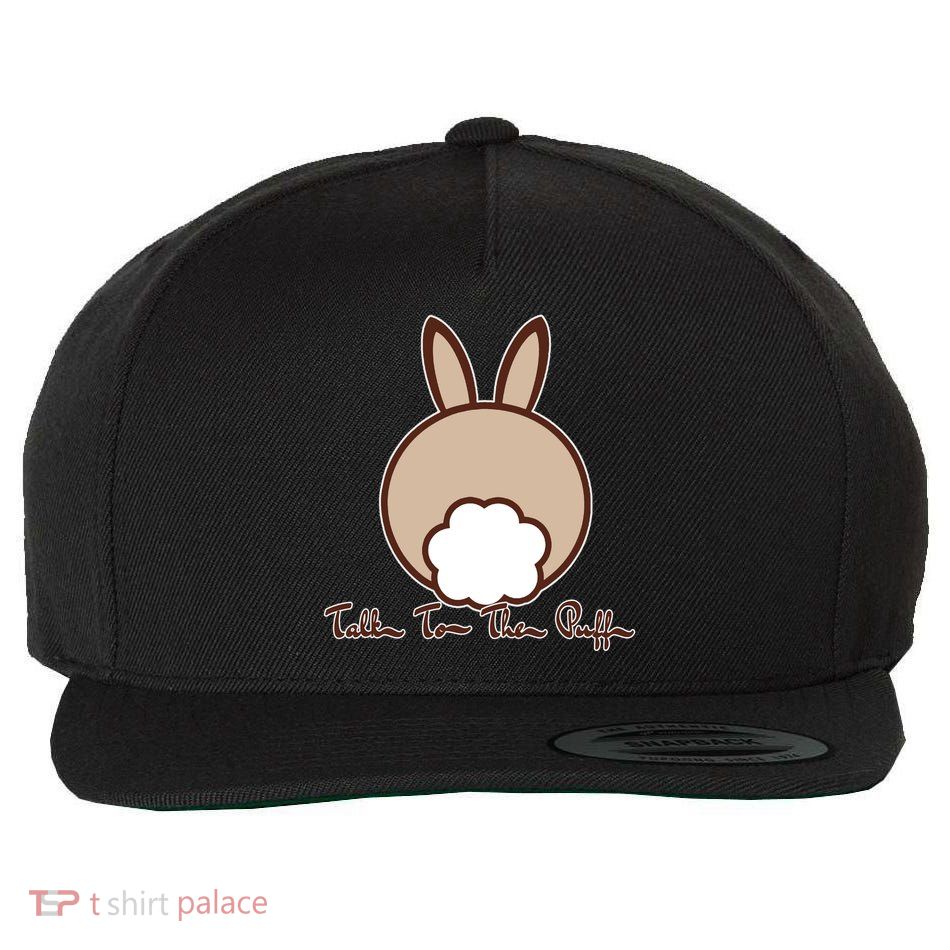 Talk To The Puff Funny Easter Bunny Wool Snapback Cap