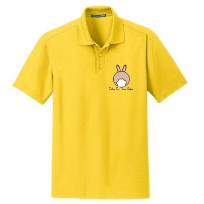 Talk To The Puff Funny Easter Bunny Dry Zone Grid Polo