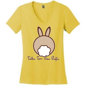 Talk To The Puff Funny Easter Bunny Women's V-Neck T-Shirt