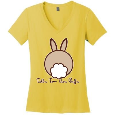 Talk To The Puff Funny Easter Bunny Women's V-Neck T-Shirt