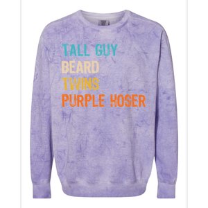 Tall Guy Beard Twins Purple Hoser Colorblast Crewneck Sweatshirt