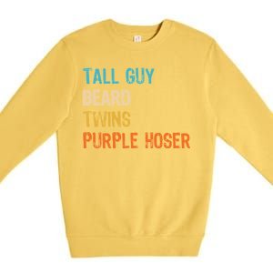 Tall Guy Beard Twins Purple Hoser Premium Crewneck Sweatshirt