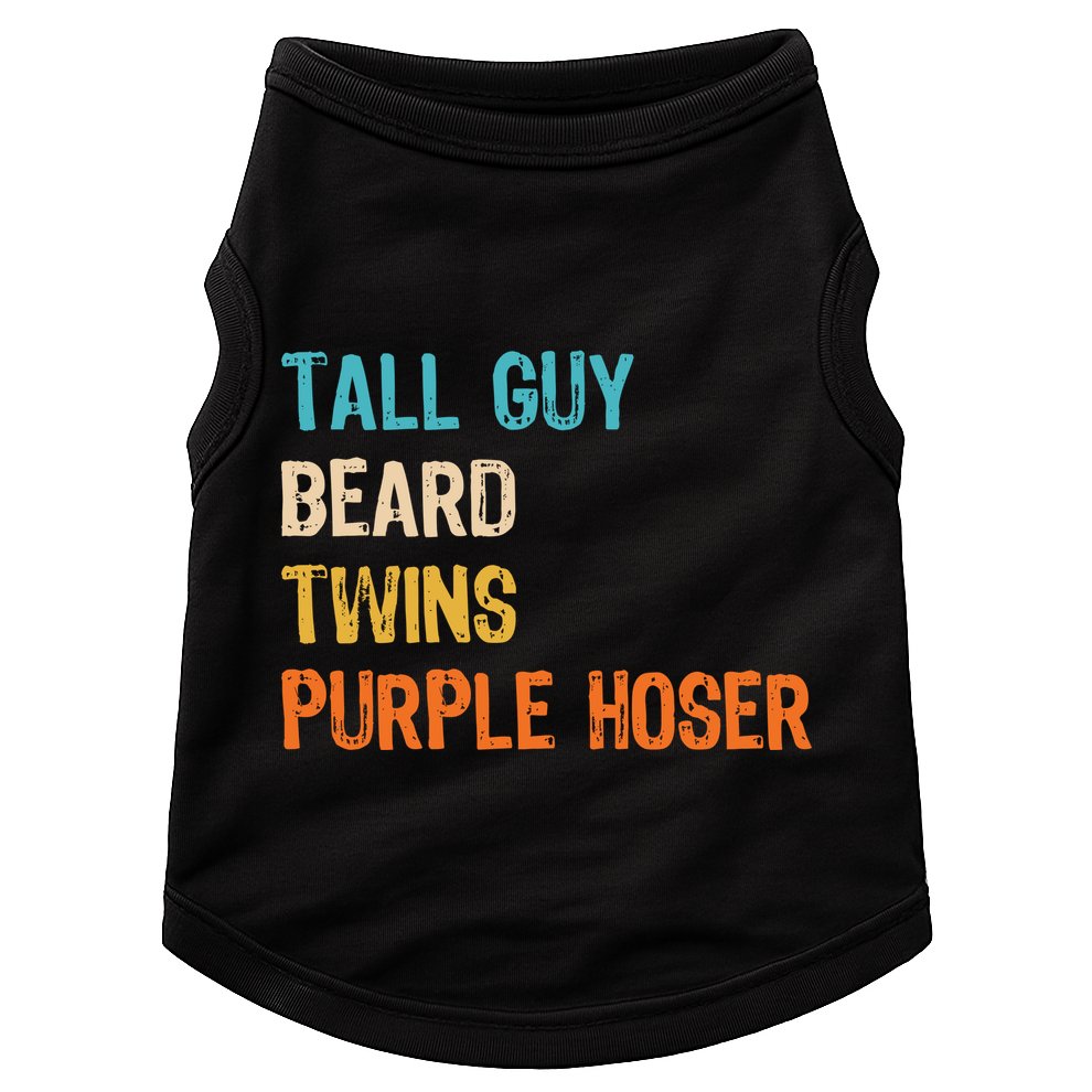 Tall Guy Beard Twins Purple Hoser Doggie Tank