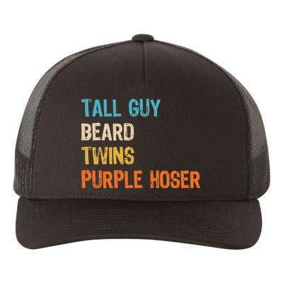 Tall Guy Beard Twins Purple Hoser Yupoong Adult 5-Panel Trucker Hat