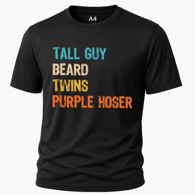 Tall Guy Beard Twins Purple Hoser Performance Shirt