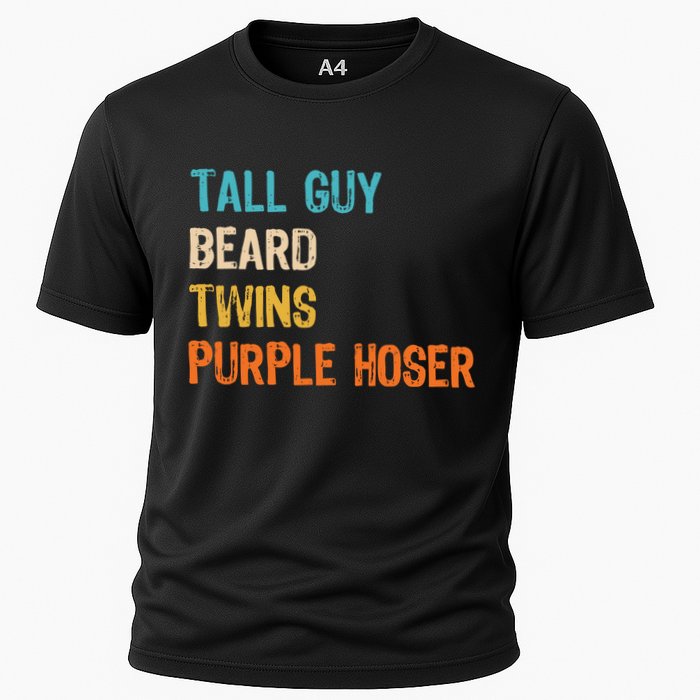 Tall Guy Beard Twins Purple Hoser Cooling Performance Crew T-Shirt