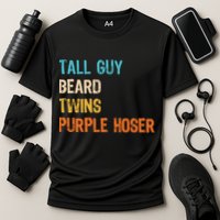 Tall Guy Beard Twins Purple Hoser Cooling Performance Crew T-Shirt