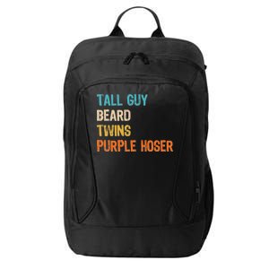 Tall Guy Beard Twins Purple Hoser City Backpack