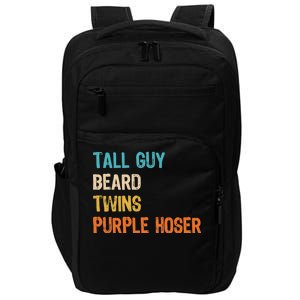 Tall Guy Beard Twins Purple Hoser Impact Tech Backpack