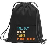 Tall Guy Beard Twins Purple Hoser Sweatshirt Cinch Pack Bag