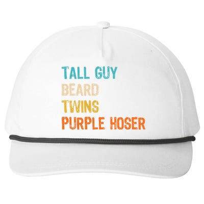 Tall Guy Beard Twins Purple Hoser Snapback Five-Panel Rope Hat