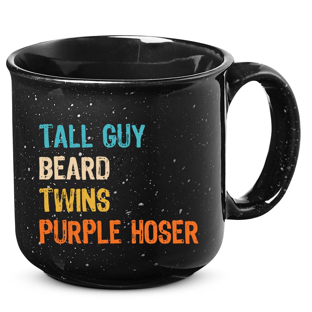 Tall Guy Beard Twins Purple Hoser 15oz Campfire Ceramic Mug