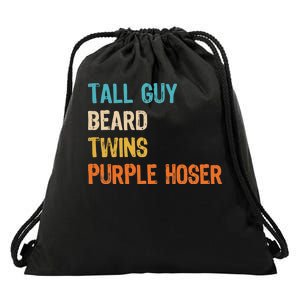 Tall Guy Beard Twins Purple Hoser Drawstring Bag