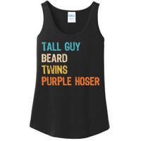 Tall Guy Beard Twins Purple Hoser Ladies Essential Tank