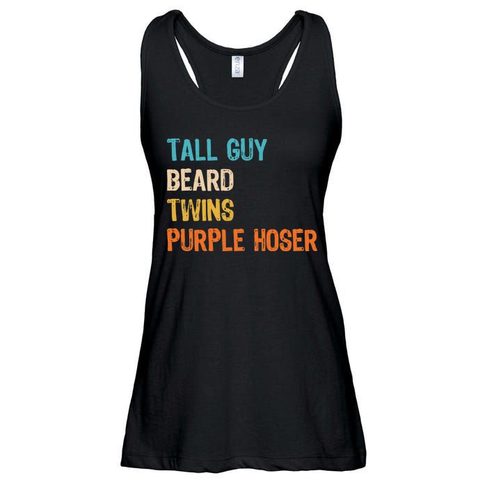 Tall Guy Beard Twins Purple Hoser Ladies Essential Flowy Tank