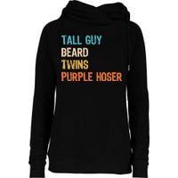 Tall Guy Beard Twins Purple Hoser Womens Funnel Neck Pullover Hood