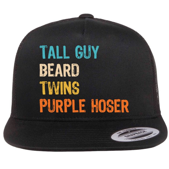 Tall Guy Beard Twins Purple Hoser Flat Bill Trucker Hat