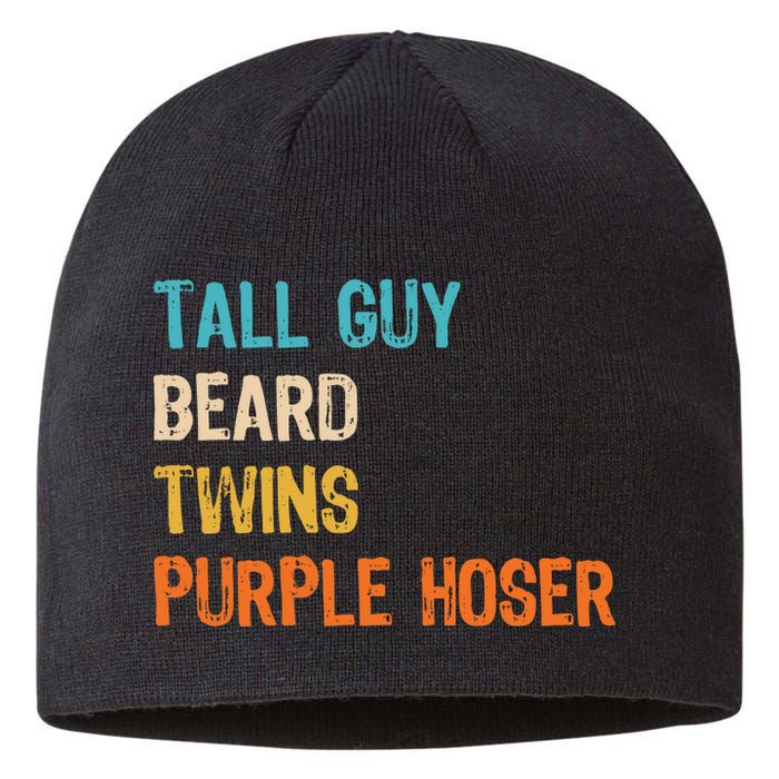 Tall Guy Beard Twins Purple Hoser Sustainable Beanie