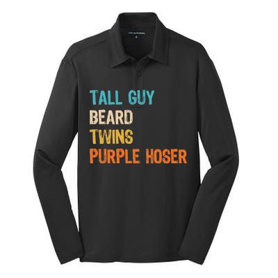 Tall Guy Beard Twins Purple Hoser Silk Touch Performance Long Sleeve Polo