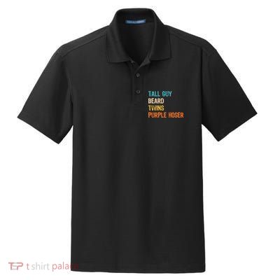 Tall Guy Beard Twins Purple Hoser Dry Zone Grid Polo