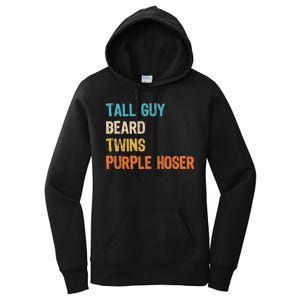 Tall Guy Beard Twins Purple Hoser Women's Pullover Hoodie