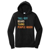 Tall Guy Beard Twins Purple Hoser Women's Pullover Hoodie