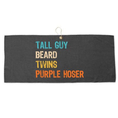 Tall Guy Beard Twins Purple Hoser Large Microfiber Waffle Golf Towel