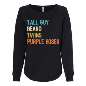 Tall Guy Beard Twins Purple Hoser Womens California Wash Sweatshirt